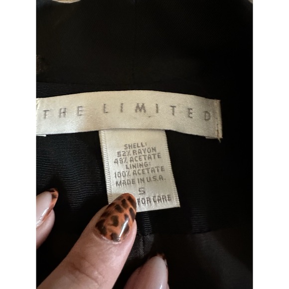 The Limited Black Polka Dor Vintage Blazer Jacket Womens S‎ Smal - Picture 5 of 8